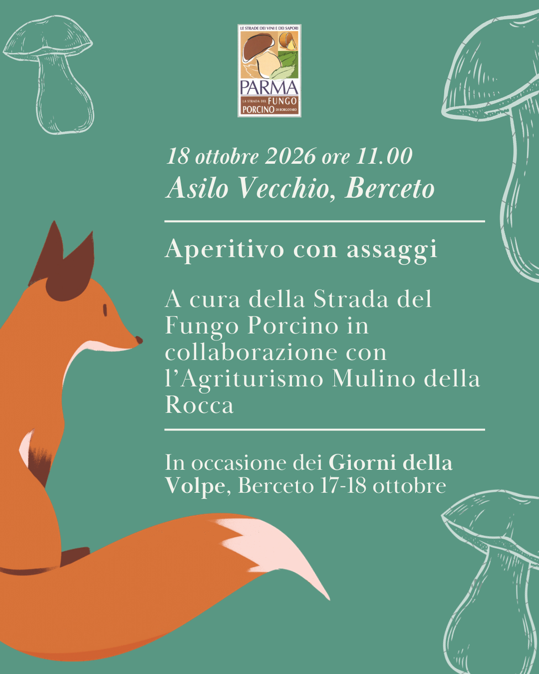 Aperitivo con assaggi in occasione dei Giorni della Volpe di Berceto