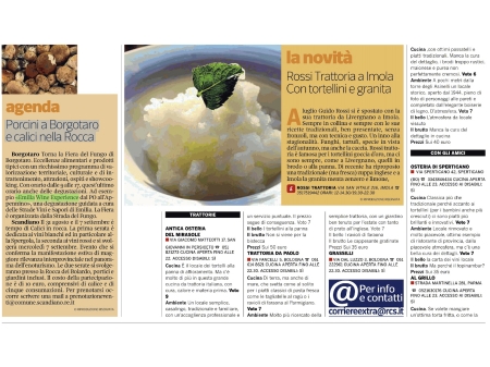 Mangiare Bene in Emilia-Romagna - Corriere di Bologna [Rassegna Stampa]